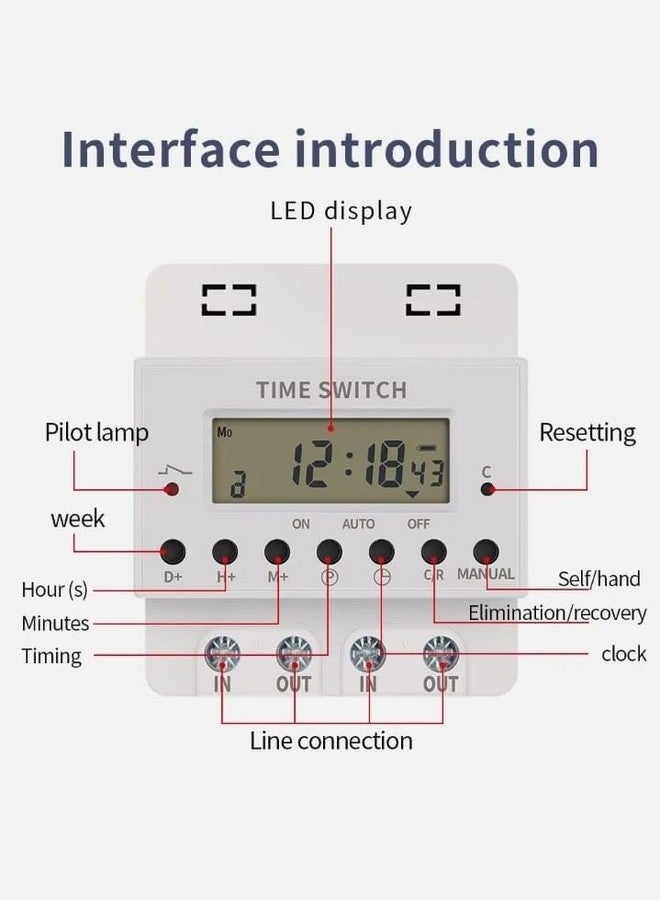 MAXWELL 60 Amp Digital Time Switch | Panel Mounted | Weekly Programmable Timer with 28 ON/OFF Settings | LCD Display - Image 5